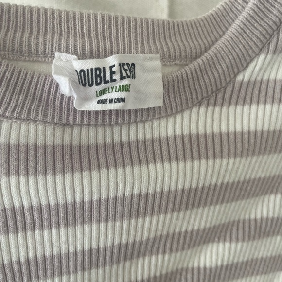 Double Zero Purple and White Striped Crop Top - Picture 4 of 4